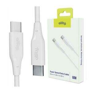 Cablu de date si incarcare Allity AUC-02, USB-C to USB-C, 60W, 2m, Alb imagine