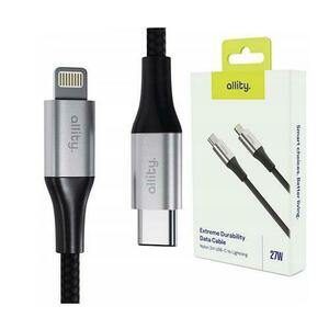 Cablu de date si incarcare Allity AUC-01, USB-C to Lightning, 27W, 2m, Negru imagine