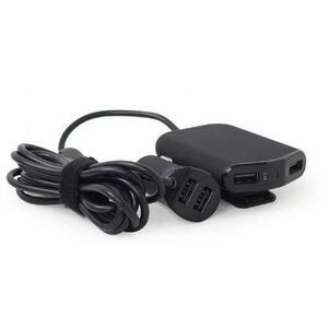 Incarcator auto Gembird EG-4U-CAR-01, 4 x USB, 2.4A (Negru) imagine