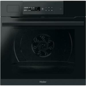 Cuptor incorporabil Haier HWO60SM6S5BH, 70 l, Autocuratare catalitica, Clasa A+, Steam, Conectivitate WiFi/ hOn app, Climatech, interfata i-Message, Ghidaj telescopic, Softclose (Negru) imagine