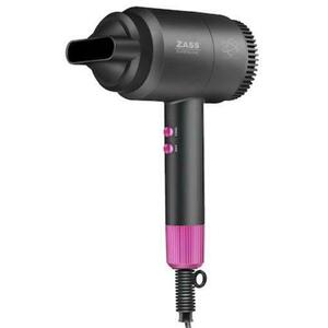 Uscator de par Zass ZHD 08, Putere 1600 - 2000 W, 3 setari de temperatura, 3 setari de viteza, Functie de ionizare (Negru/Roz) imagine