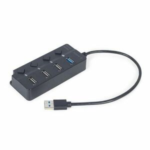 Hub USB Gembird UHB-U3P1U2P3P-01, 3x USB 2.0, 1x USB 3.1 (Negru) imagine