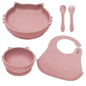 Set 5 piese diversificare din silicon, AppeKids Kitty Old Rose imagine