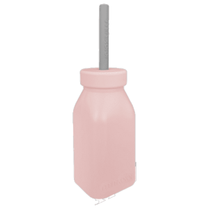 Sticla din silicon cu pai Minikoioi Pinky Pink, 200 ml imagine