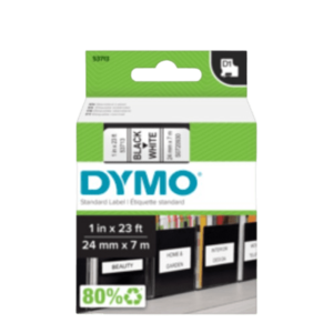 Banda laminata Dymo D1 53713, 24mm x 7m (Negru/Alb) imagine