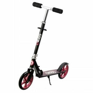 Trotineta pentru Copii QKids, Roti Cauciuc, Amortizor Kickstand, Rosu/Negru imagine