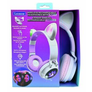Casti pentru copii Lexibook HPBTKT, Bluetooth (Alb/Mov) imagine