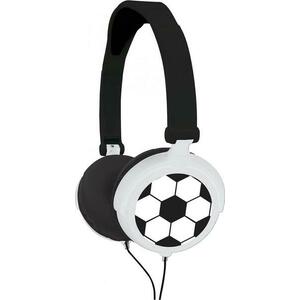 Casti pliabile cu fir Fotbal, Lexibook, Jack audio 3.5mm (Alb/Negru) imagine