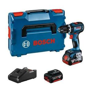 Masina de gaurit cu percutie Bosch GSB 18V-90 C, 2100 rpm, 64 Nm, 29500 bpm + 2x Acumulatori GBA 18 V 5.0 Ah, Incarcator si Valiza transport imagine
