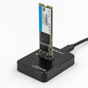 Statie andocare SSD Qoltec 50313, M.2, SATA, PCIe, NGFF/NVMe, USB 3.1 (Negru) imagine
