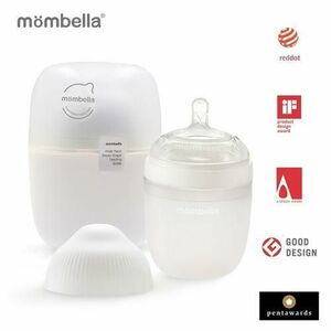 Biberon Anticolici Mombella Breast-Like, 210ml, Tetina M flux mediu, 100% Silicon, Alb imagine
