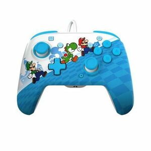 Controller PDP Rematch NS Mario Escape pentru Nintendo Switch / Switch OLED, USB, Cablu 3m, Conectare casti jack 3.5mm (Alb/Albastru) imagine