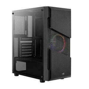 Carcasa Aerocool Menace Saturn V1, iluminare FRGB, Mid Tower (Negru) imagine