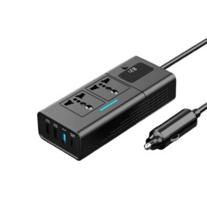 Invertor Auto iSEN, 200W , Multiple Interfete, Protectie Supratensiune, Ventilare (Negru) imagine