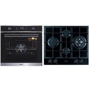 Pachet Samus B2 Cuptor incorporabil Samus SC626GDX9, Electric, 75 L, 9 functii + Plita incorporabila Samus PSG-64SG2, Gaz, 4 arzatoare, Arzător WOK, Aprindere electrica (Negru) imagine