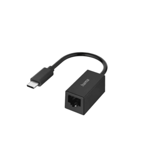 Adaptor retea Hama, USB-C la LAN/Ethernet, Gigabit Ethernet (Negru) imagine