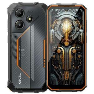 Telefon Mobil Oscal MARINE 2, Procesor Unisoc Tiger T615 Octa-Core, IPS LCD 6.56inch, 4GB RAM, 64GB Flash, Camera 16 MP, Wi-Fi, 4G, Dual SIM, Android (Negru/Portocaliu) imagine