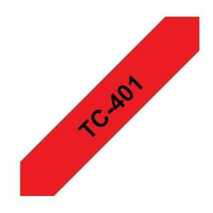Banda Laminata Brother TC401, 12mm (Negru/Rosu) imagine