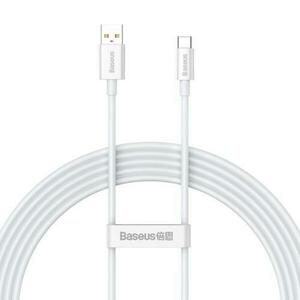 Cablu de date Baseus Superior, Fast Charging, USB la USB Type-C 100W, braided, 2m, Alb imagine