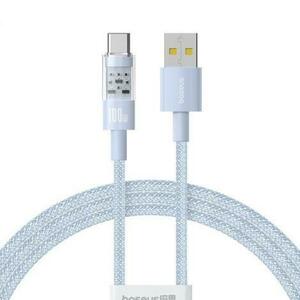 Cablu de date Baseus Gem, Fast Charging, USB la USB Type-C 100W, 2m, Albastru imagine