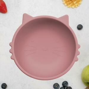 Bol din silicon AppeKids Kitty I Old Rose, 6 luni+ imagine