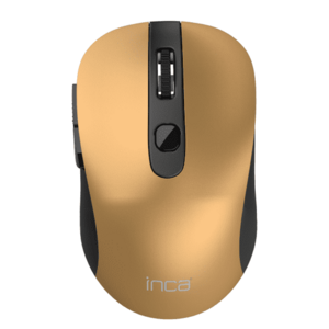 Mouse Inca IWM-233RG, 800-1600 dpi, Wirless 2.4 GHz, USB (Negru/Auriu) imagine