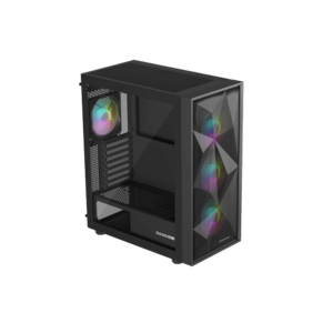 Carcasa GENESIS DIAXID 605 ARGB, Middle Tower, tempered glass, Negru imagine