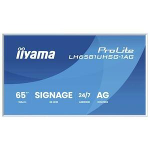 Ecran Profesional VA LED Iiyama 64.5inch LH6581UHSG-1AG, UHD (3840 x 2160), HDMI (Alb) imagine