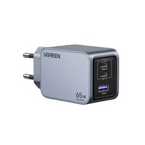 Incarcator retea Ugreen Nexode Pro 65W, GaN, 2x USB-C, 1x USB-A, cu cablu USB-C inclus (Gri) imagine