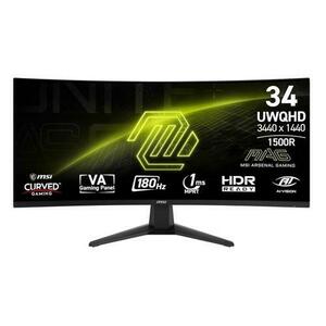 Monitor Gaming VA LED MSI 34inch MAG 346CQ, UWQHD (3440 x 1440), HDMI, DisplayPort, Ecran curbat, 180 Hz, 1 ms (Negru) imagine