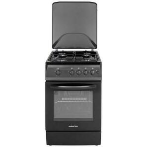 Aragaz NobelTek NLT 5602N/G1, Gaz, 4 arzatoare, Dispozitiv siguranta plita si cuptor, Aprindere electrica (Negru) imagine