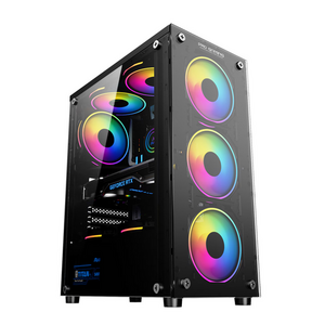Carcasa PRO GAMING ELEMENT, Middle Tower, Tempered glass, Negru imagine