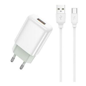 Incarcator Retea Cu Cablu USB-C Prestico F9S, 12W, 2.4A, 1 x USB-A, Alb imagine
