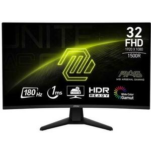 Monitor Gaming VA LED MSI MAG 31.5inch 32C6, FulL HD (1920 x 1080), HDMI, DisplayPort, Ecran curbat, 180 Hz, 1 ms (Negru) imagine