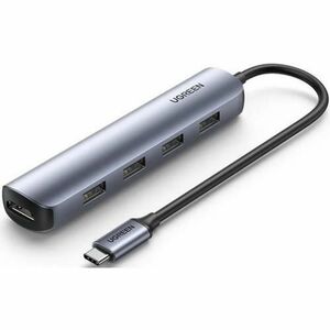Hub USB-C UGREEN CM417, 4 x USB-A 3.2 - 1 x HDMI (Gri) imagine
