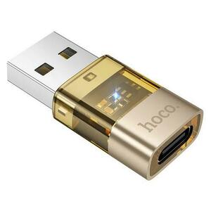 Adaptor Date si Incarcare USB-C - USB-A HOCO UA36C, Auriu imagine