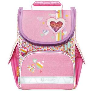 Ghiozdan neechipat Tiger Nature Quest, dimensiune 35 x 31 x 19 cm, motiv Pink Amour imagine