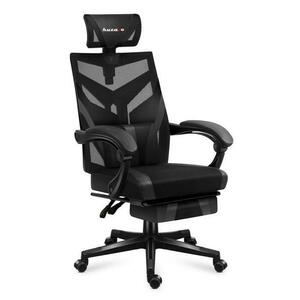 Scaun gaming Huzaro HZ-Combat 5.0, Mesh, Suport picioare, Cotiere moi, Tetiera ajustabila, Cadru Nylon FX (Negru) imagine