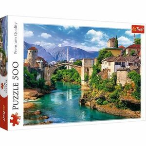 Puzzle Trefl - Pod vechi Mostar Bosnia, 500 piese imagine