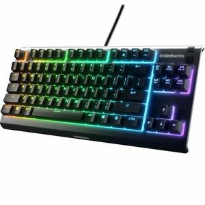Tastatura Gaming Mecanica SteelSeries Apex 3 TKL, USB, iluminare RGB, Layout US (Negru) imagine