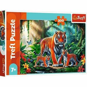 Puzzle pentru copii Trefl din 200 piese- Obiceiurile tigrilor imagine