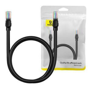 Cablu patch cord Baseus UTP Cat5, 1m, PVC, 1Gbps (Negru) imagine