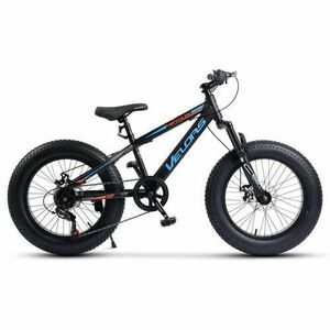 Bicicleta Copii Fat Bike Velors Hercules V20235D, roti 20inch, Echipare Shimano, 7 Viteze, cadru otel, Negru/Albastru imagine