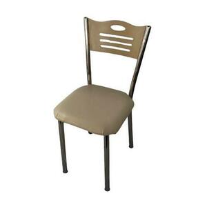 Scaun tapitat Polo Living Studio Casa, Picioare metalice, piele ecologica (Crem) imagine