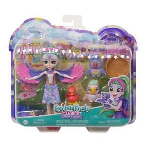 Set figurine Enchantimals City Tails Main Street Familia Filiei Finch - Enchantimals imagine