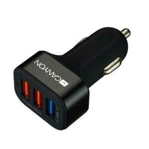 Incarcator auto Canyon CNE-CCA07B, Quick Charge 3.0, 3 x USB (Negru) imagine