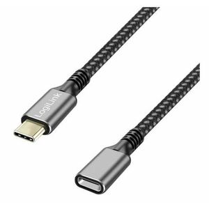 Cablu de date Logilink CUA0108, USB-C male - USB-C female, 1m (Negru/Gri) imagine