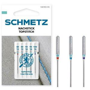 Set 5 ace Topstitch pentru Quilting, finete 80-90-100, Schmetz 130/705 H-N VIS imagine
