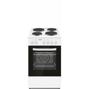 Aragaz electric HEINNER HFSC-S56E4HMWH, 4 plite electrice, Cuptor electric, Clasa A, Grill, Ventilatie, 50x60cm (Alb) imagine