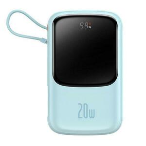 Acumulator extern Baseus Qpow Pro Digital Display, 10000 mAh, 20W, Cablu tip Lightning, Albastru imagine